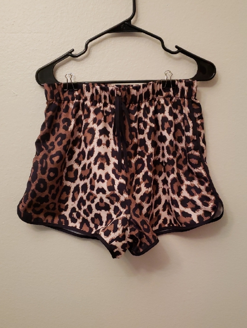 Leopard Print Lounge Shorts - Brown & Black